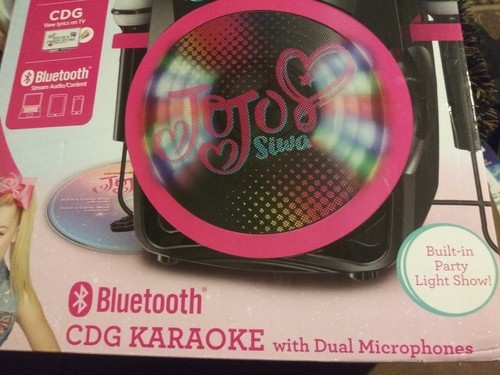 Nickelodeon Jojo Siwa CDG Karaoke Machine BLACK VERSION! Party lights! RARE NIB!
