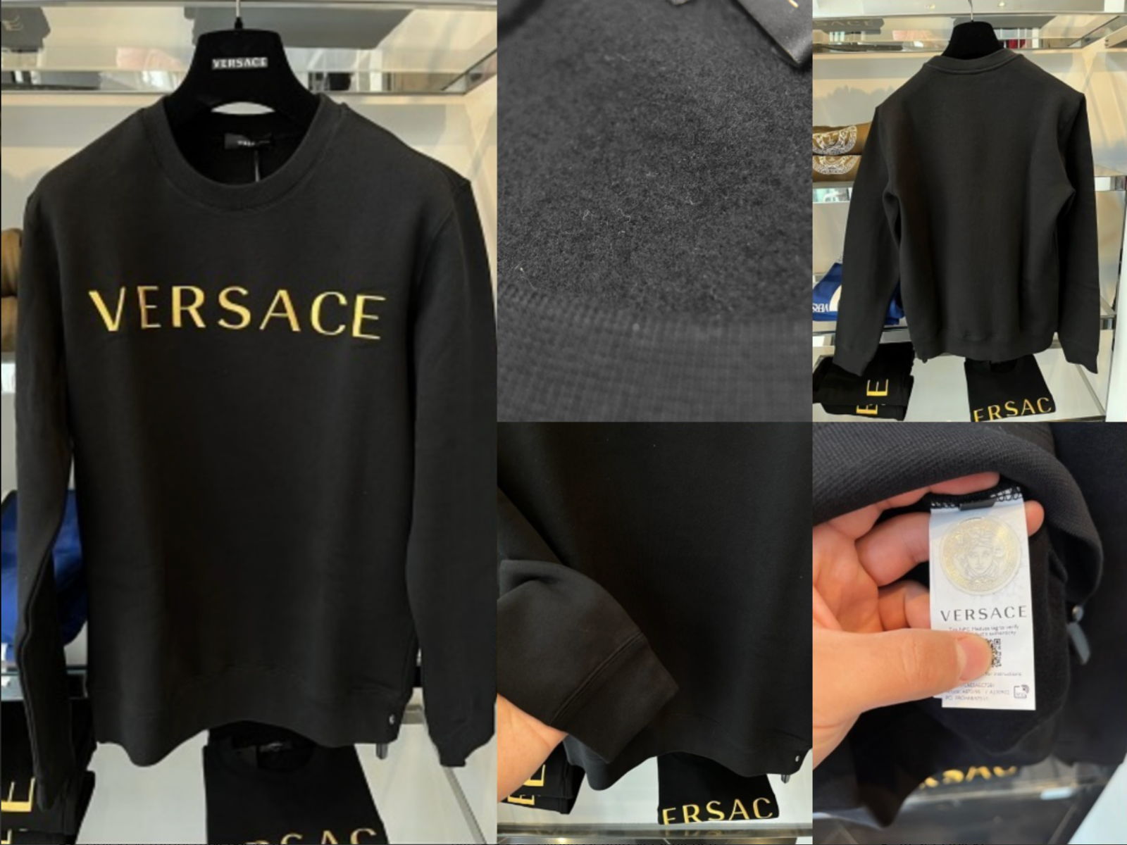Pre-owned Versace Brushed Embroidery Logo Gold Sweater Sweatshirt Pullover Jumper Xl