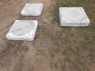 5 Large Antique Cement Column Bases Round & Square Great For Statues&Ornaments