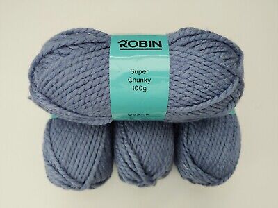 Robin Super Chunky Yarn Lot of 4 Dusty Blue 0145