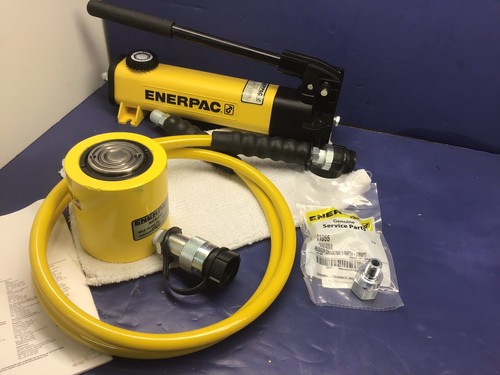 ENERPAC RCS-201 Hydraulic Cylinder Set P142 Pump 20 tons 1-3/4” Stroke NICE!