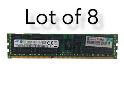 LOT OF 8 Samsung 16GB 2Rx4 PC3 12800R DDR3 1600MHz RDIMM RAM