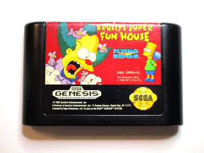 Krusty's Super Funhouse (Sega Genesis, 1993) Cart ONLY - Cleaned & Tested