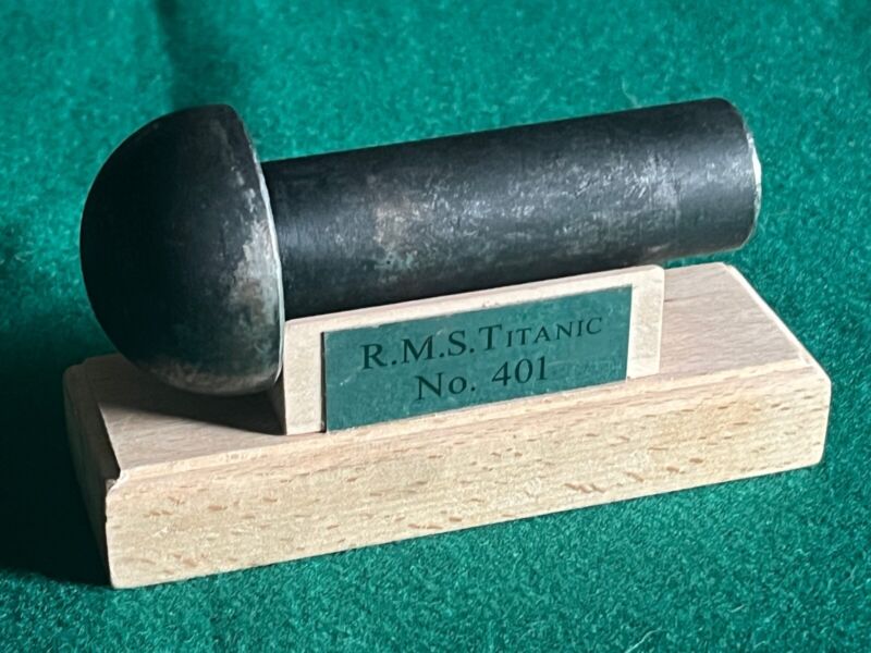 RMS Titanic #401 Replica Rivet with stand, highly collectable, and rare!