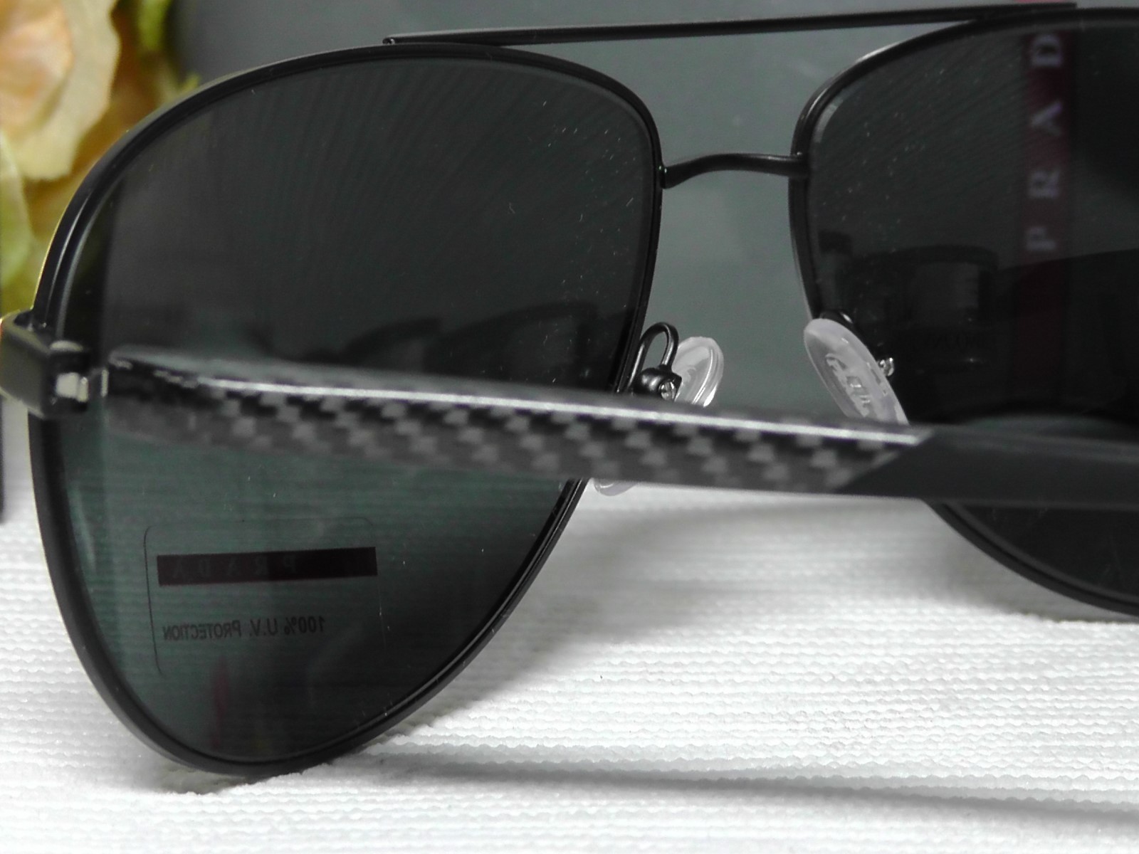 Pre-owned Prada Ps 51os Aviator Black Frame Smoke Lens Sunglasses 62 14 135italynib In Gray