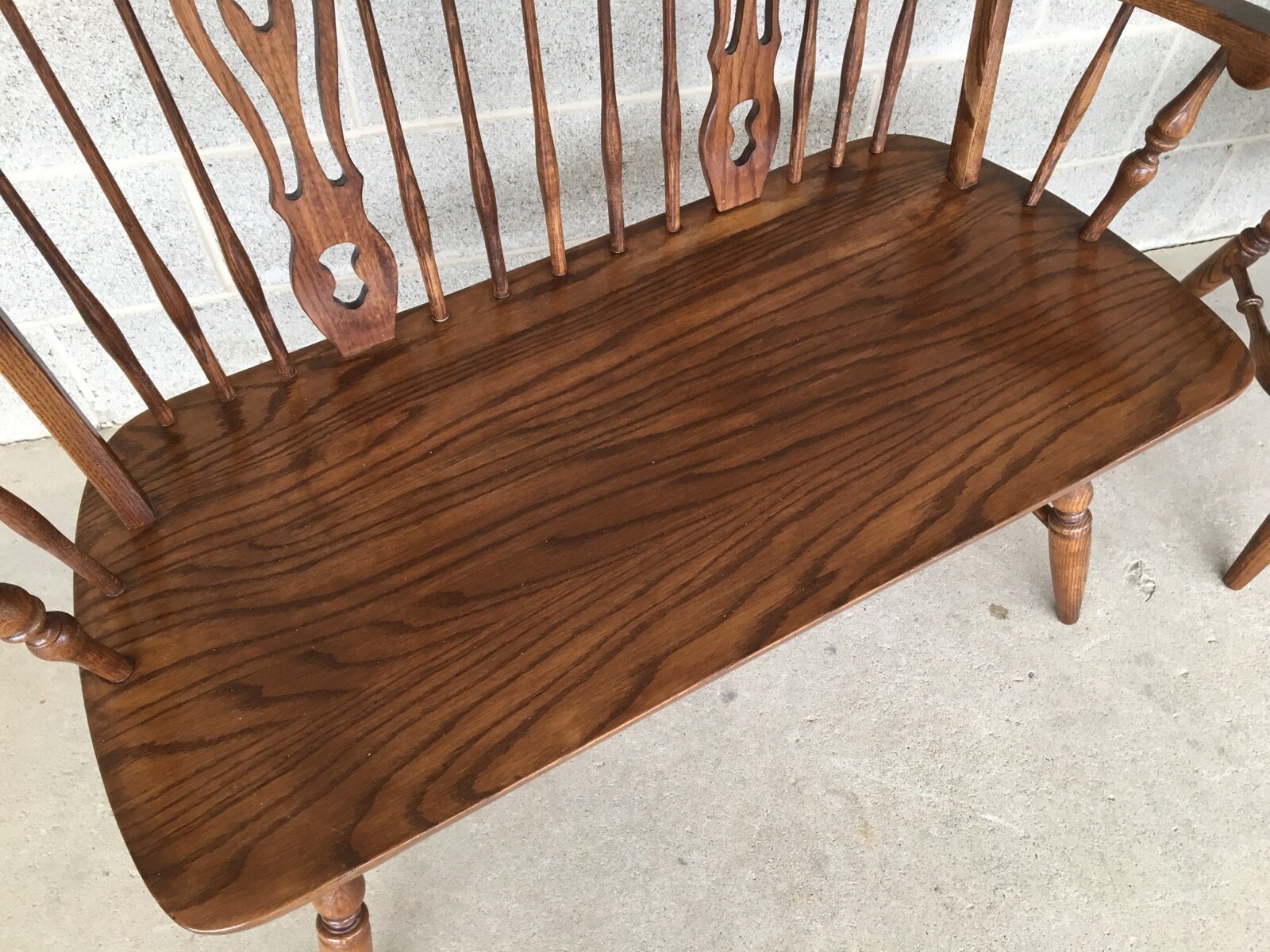 DINAIRE FURNITURE COLONIAL SOLID OAK DEACONS BENCHES - A PAIR