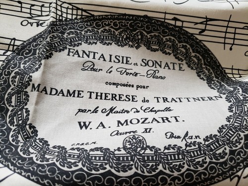 GASTON  / BRUNSCHWIG Fabric Remnant - MOZART - PENTAGRAMA - 56x 44 - SPAIN  $134