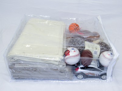 Heavy Duty Vinyl Zippered Closet Storage Bags (Clear) 15" x 18" x 6" 2-Pack