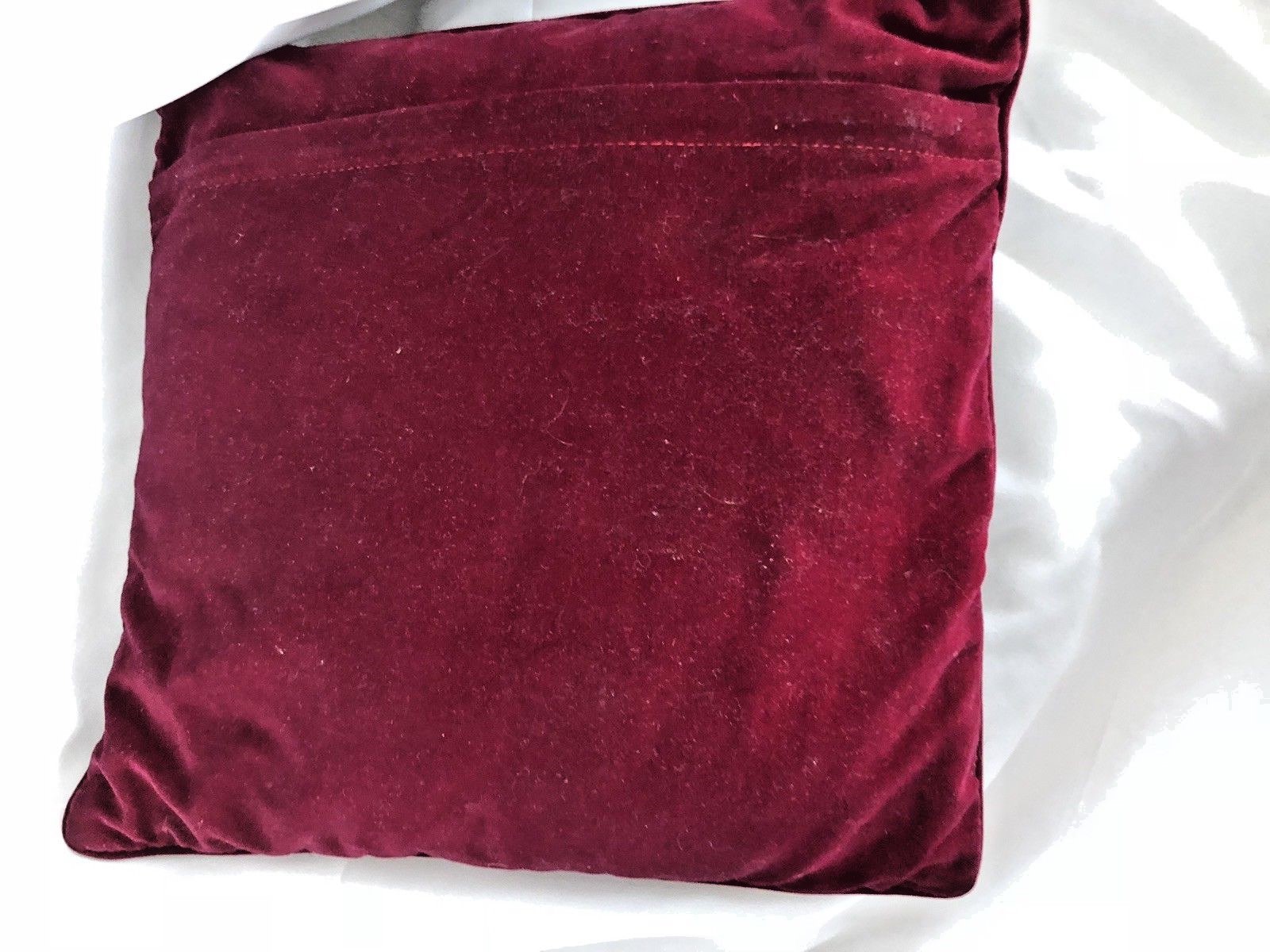 VINTAGE Needlepoint  Holiday/Christmas Pillow-stocking Bear 13 X 13 Velvet Zip