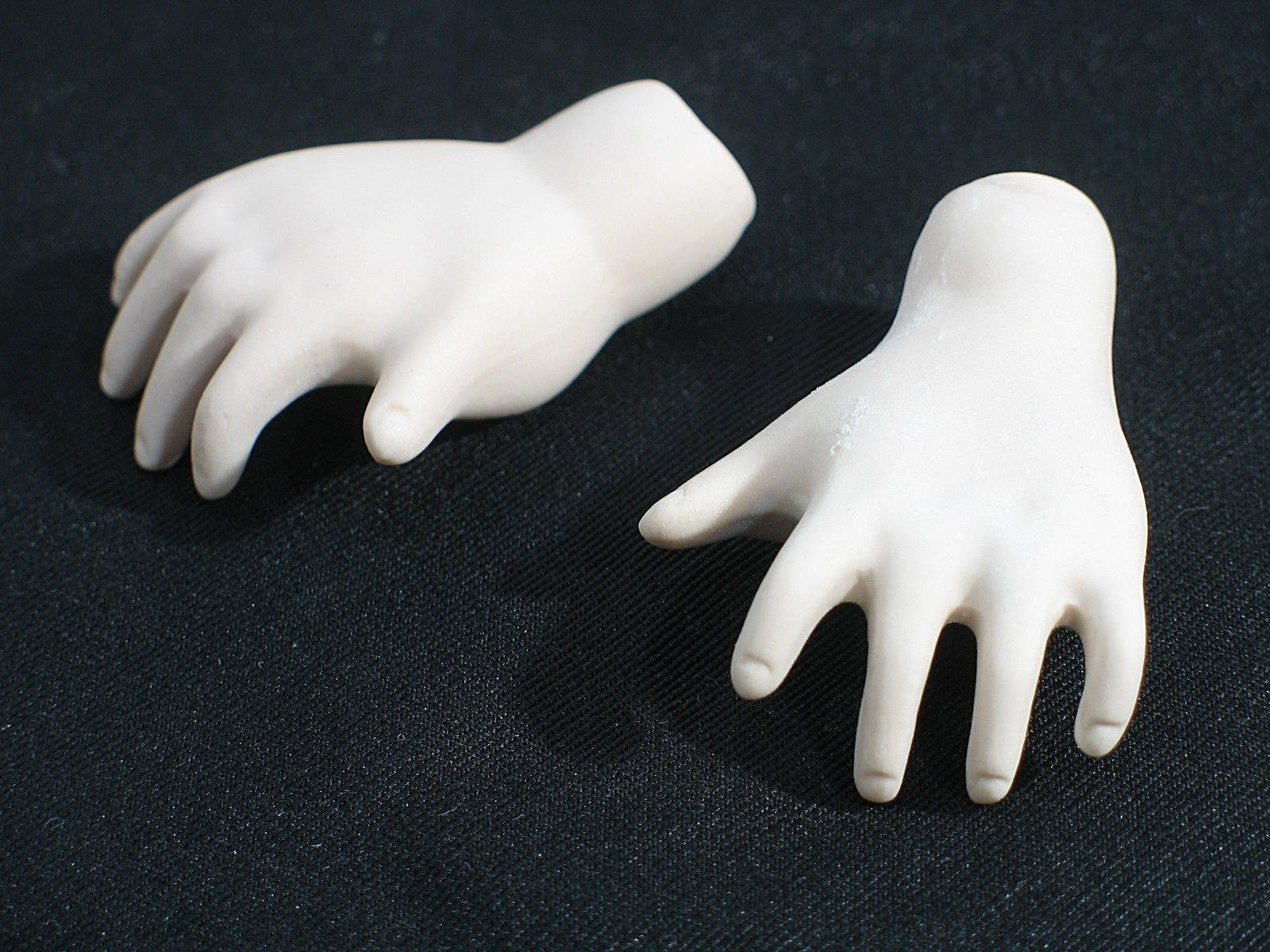 Vintage Bisque Porcelain Doll Hands 2 inches long .5 inch Socket New Old Stock