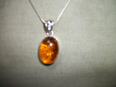 BALTic amber  sterling silver  PENDANT w Chain + EARRINGS  Set