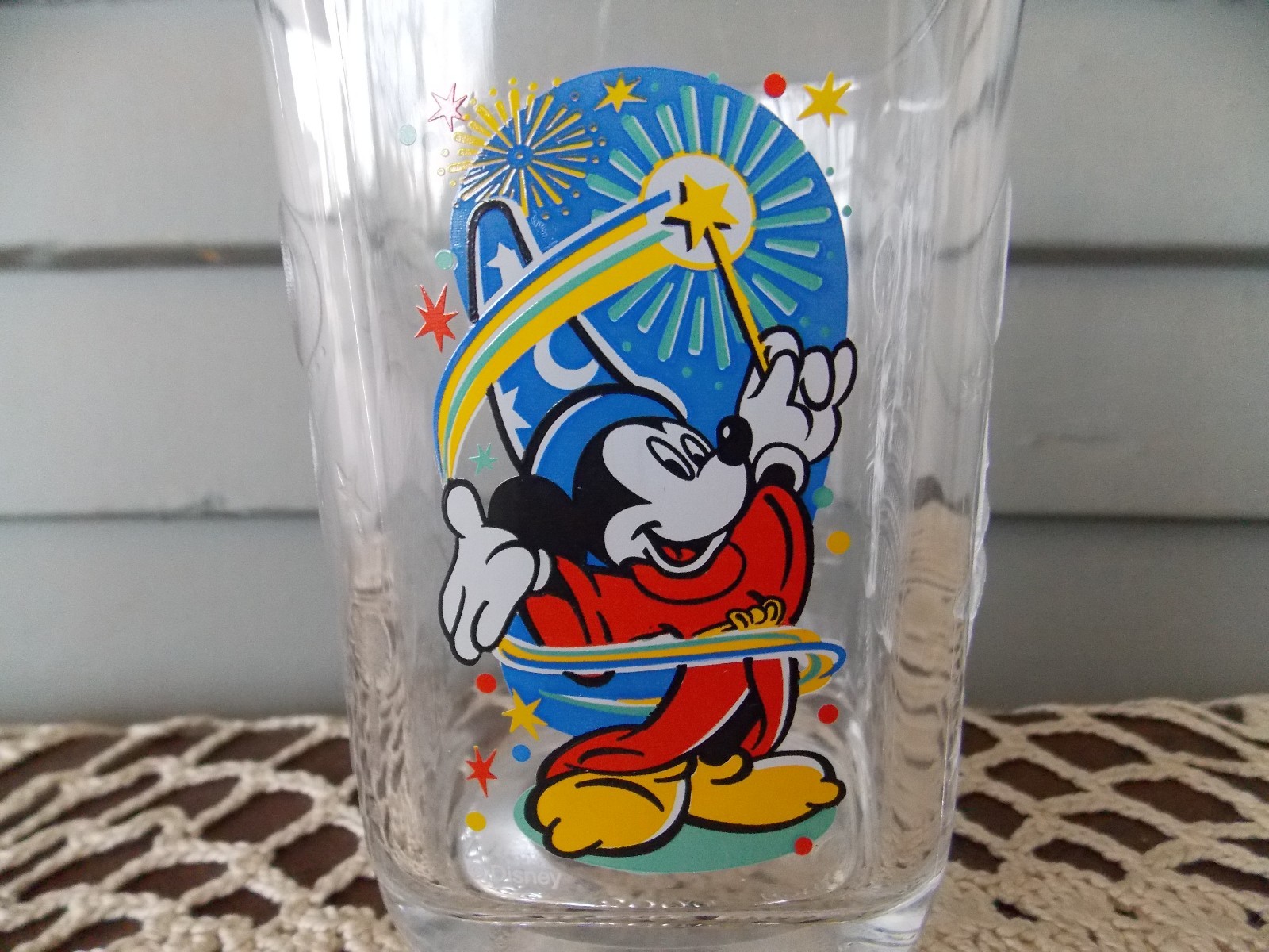 Vintage McDonald's 2000 Disney World Epcot Center Square Glass Tumbler Mickey
