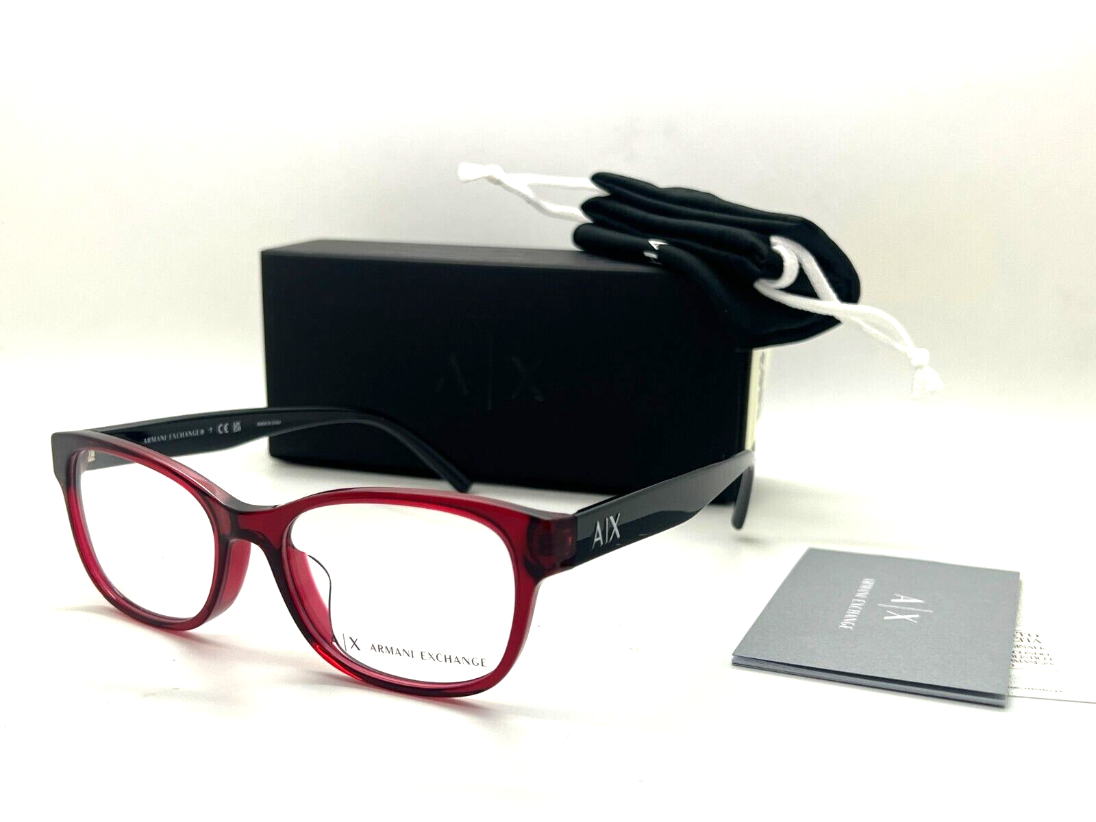 NEW Armani Exchange AX 3076F 8298 SHINY BORDEAUX Eyeglasses