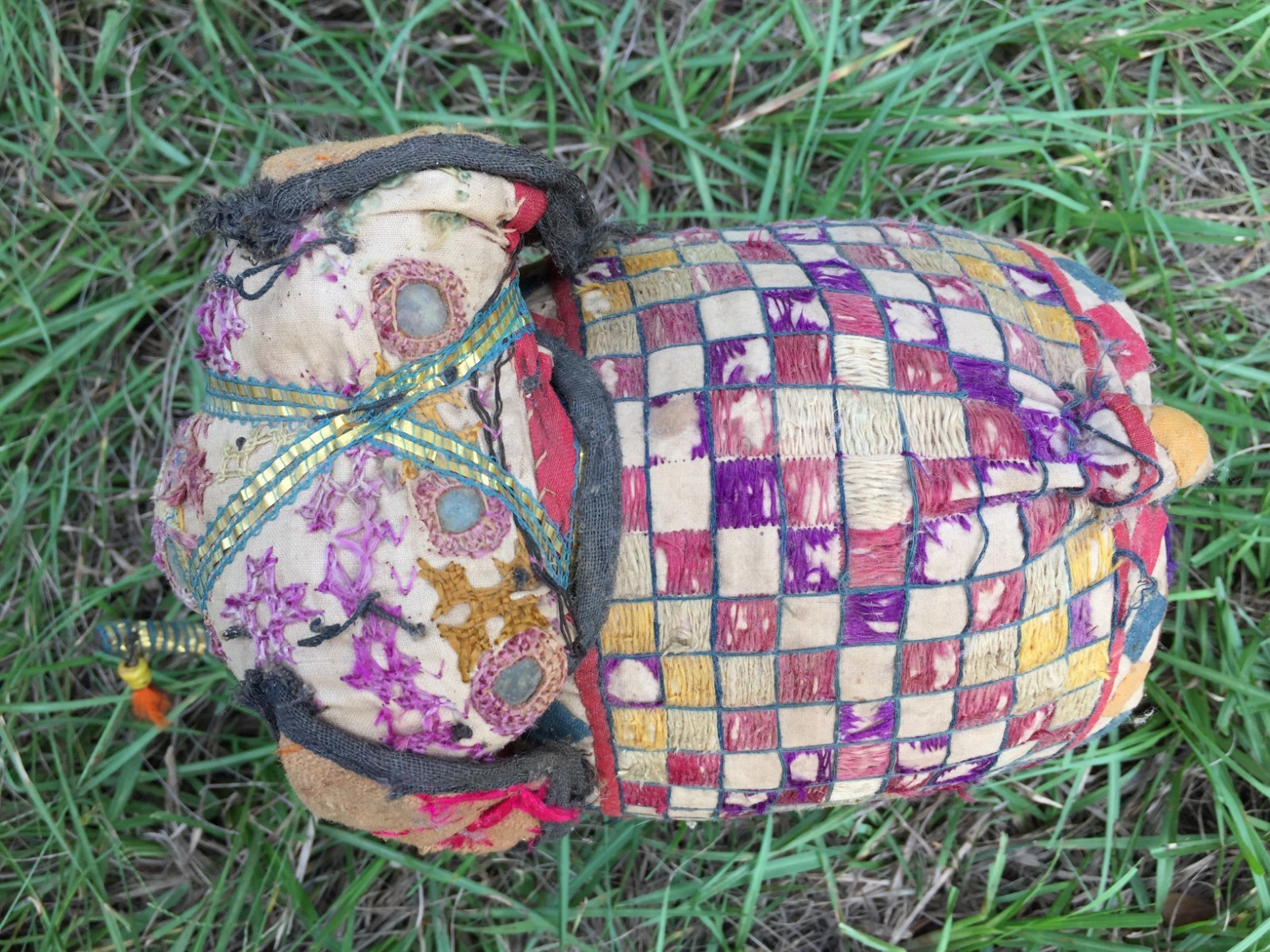 Vintage Antique Handmade Patchwork Rajasthan Embroidered Stuffed Elephant India