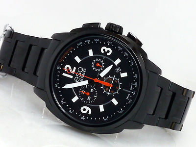 Pre-owned Esq Movado 07301418 Black Chronograph Swiss Quartz Men's Steel Watch Excel