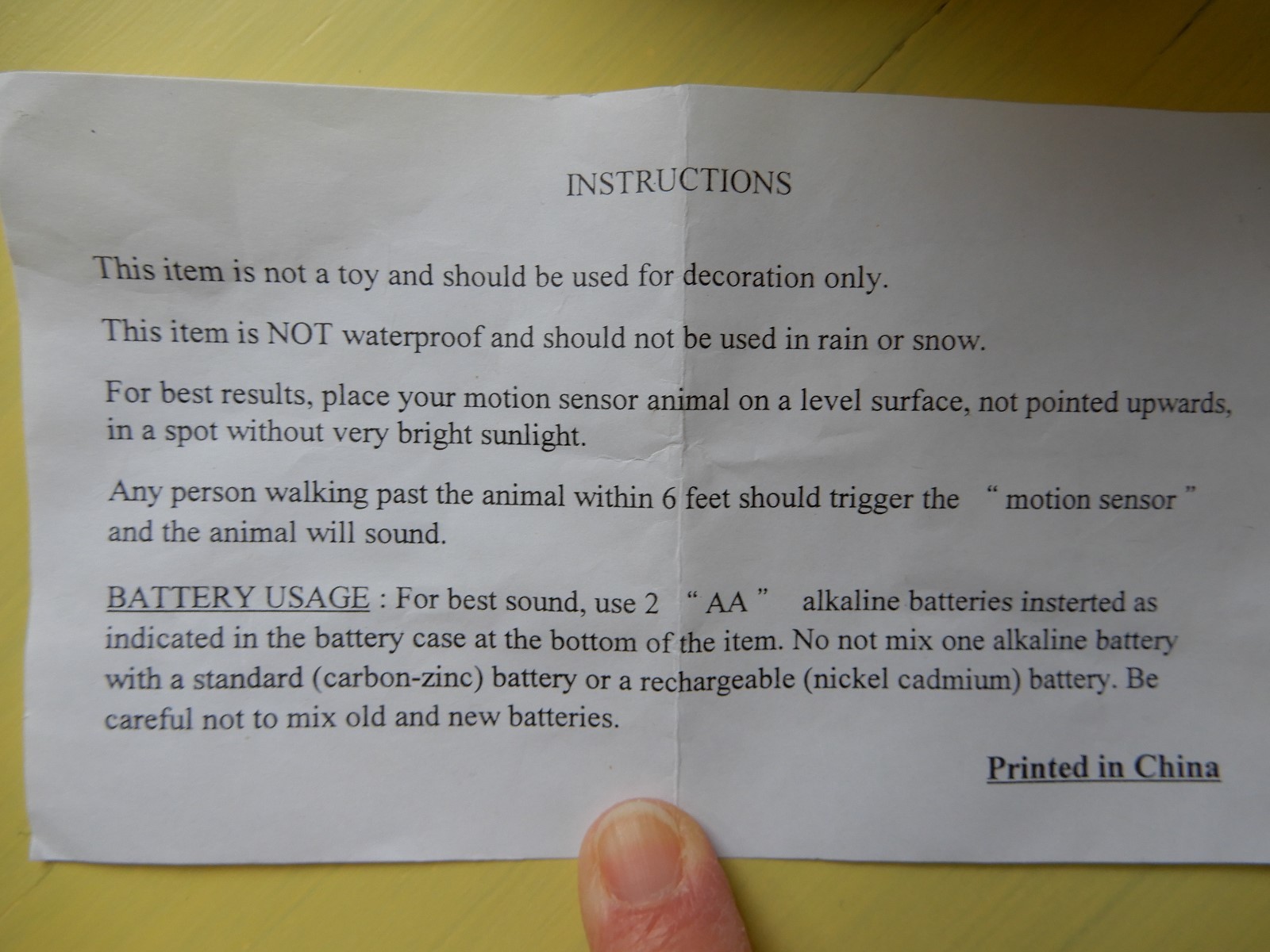 Hard Plastic Motion Activated Rooster Chicken Battery Included New Cond