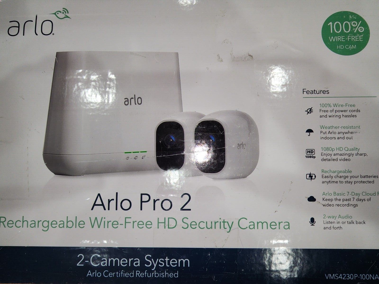 Arlo Pro 2 VMS4230P-100NAR 2 Camera System Wireless Security System *READ* 748926589413 eBay