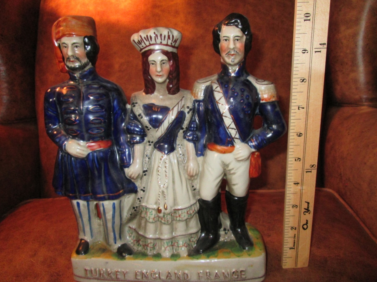 19th C Staffordshire Figure England,Turkey & France- Commemorates Cremian War