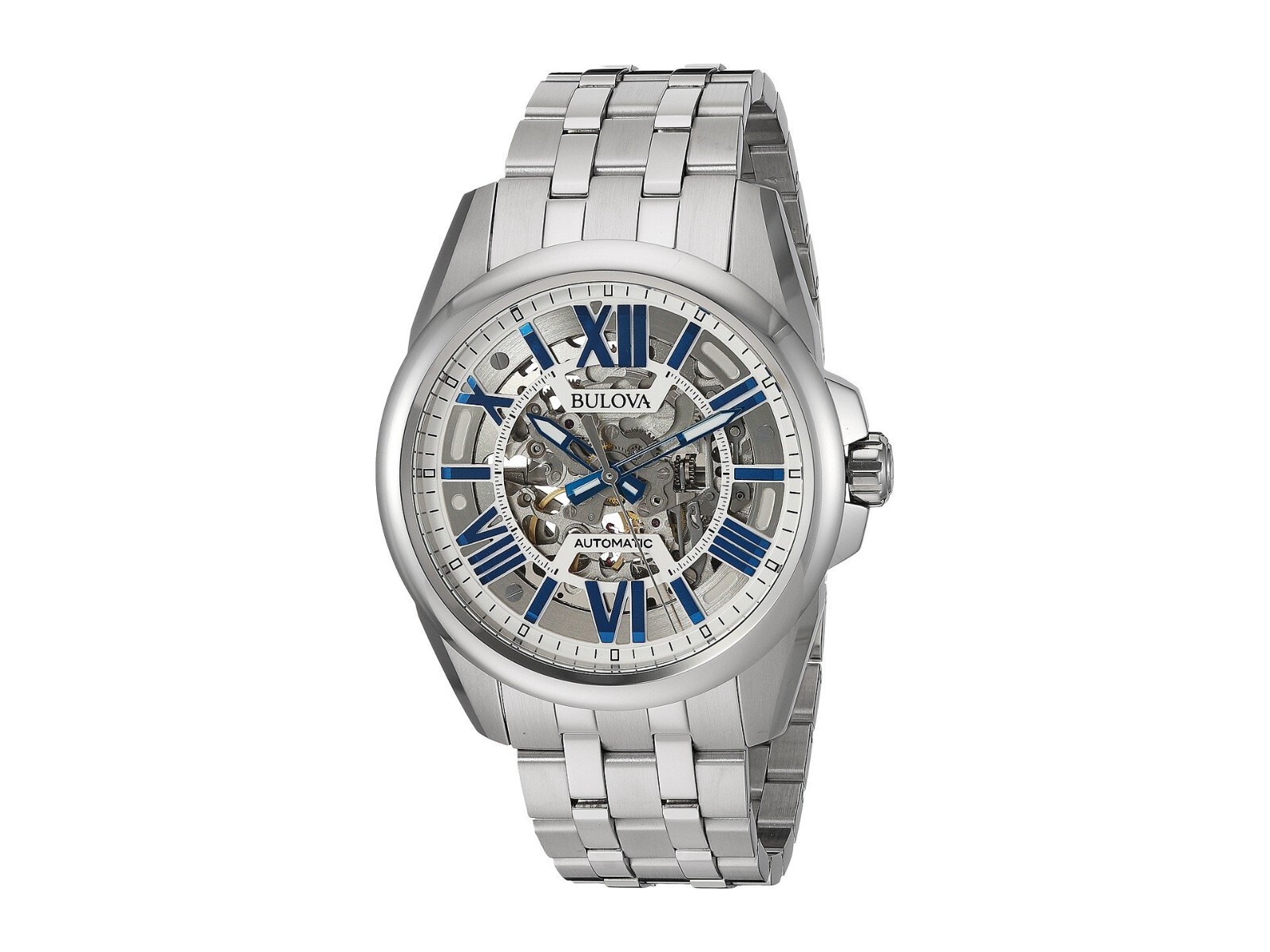 Pre-owned Bulova Classic Sutton Automatic Men's Silver Stainless Steel Watch 43 Mm 96a187