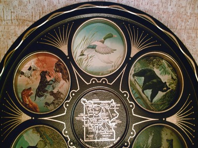 VINTAGE!! 1950-60's Yellow Stone National Park Souvenir Metal Drink Serving Tray