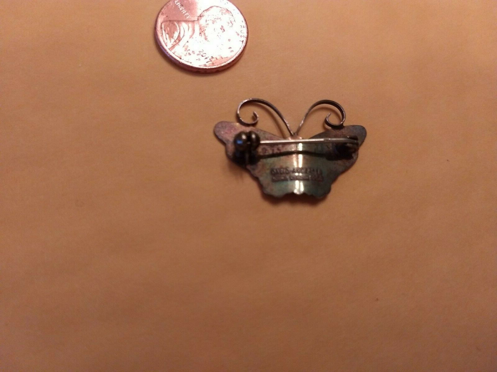 David Andersen Sterling Enamel Butterfly Pin 1.25