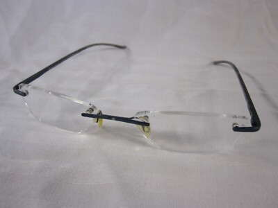 Insight-Visionary Unisex Eyeglasses Frame 60mm Rectangular Rimless Blue