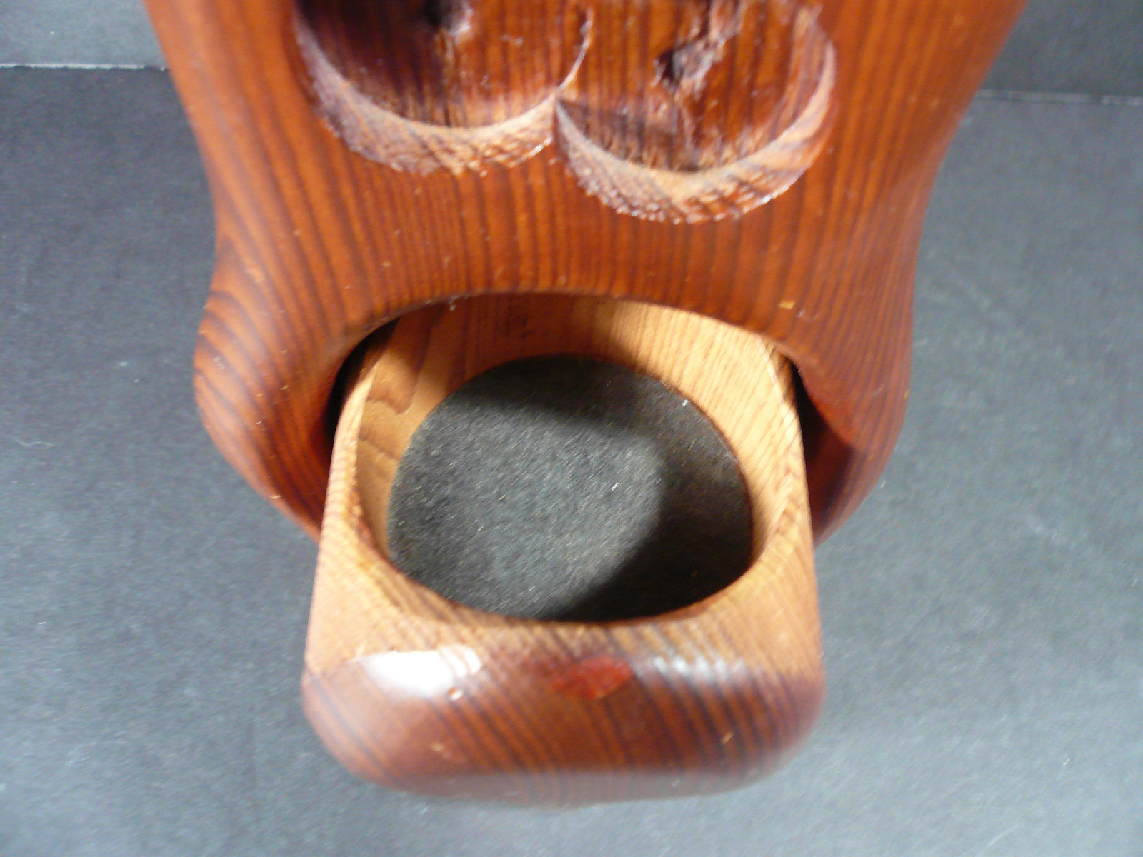Vintage Handcrafted Native Redwood Owl Trinket Jewelry Box 6 1/2