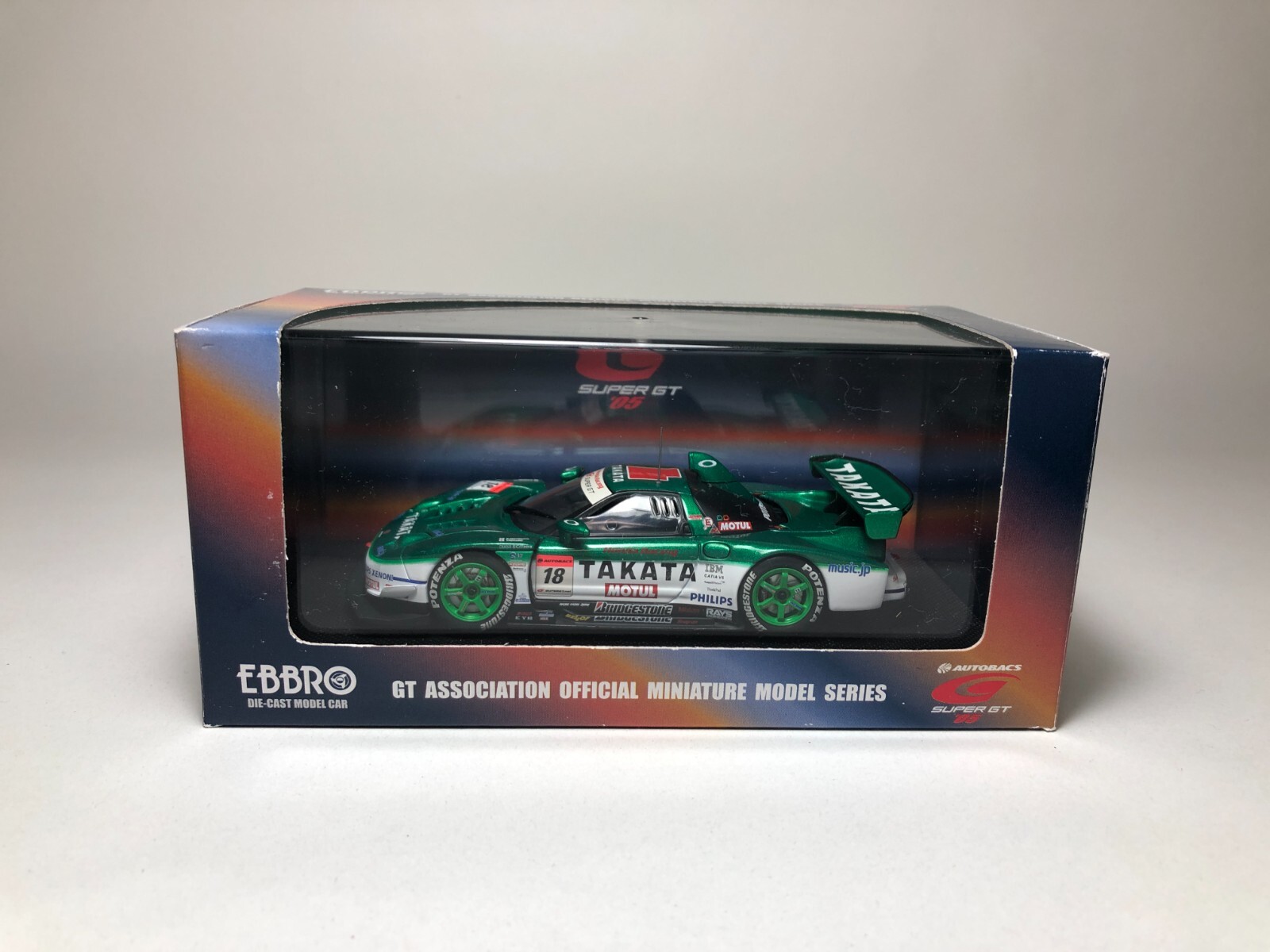 EBBRO 1:43 TAKATA DOME NSX グリーン EBBRO Honda NSX #18 Takata Dome Racing Team JGTC GT500 2004