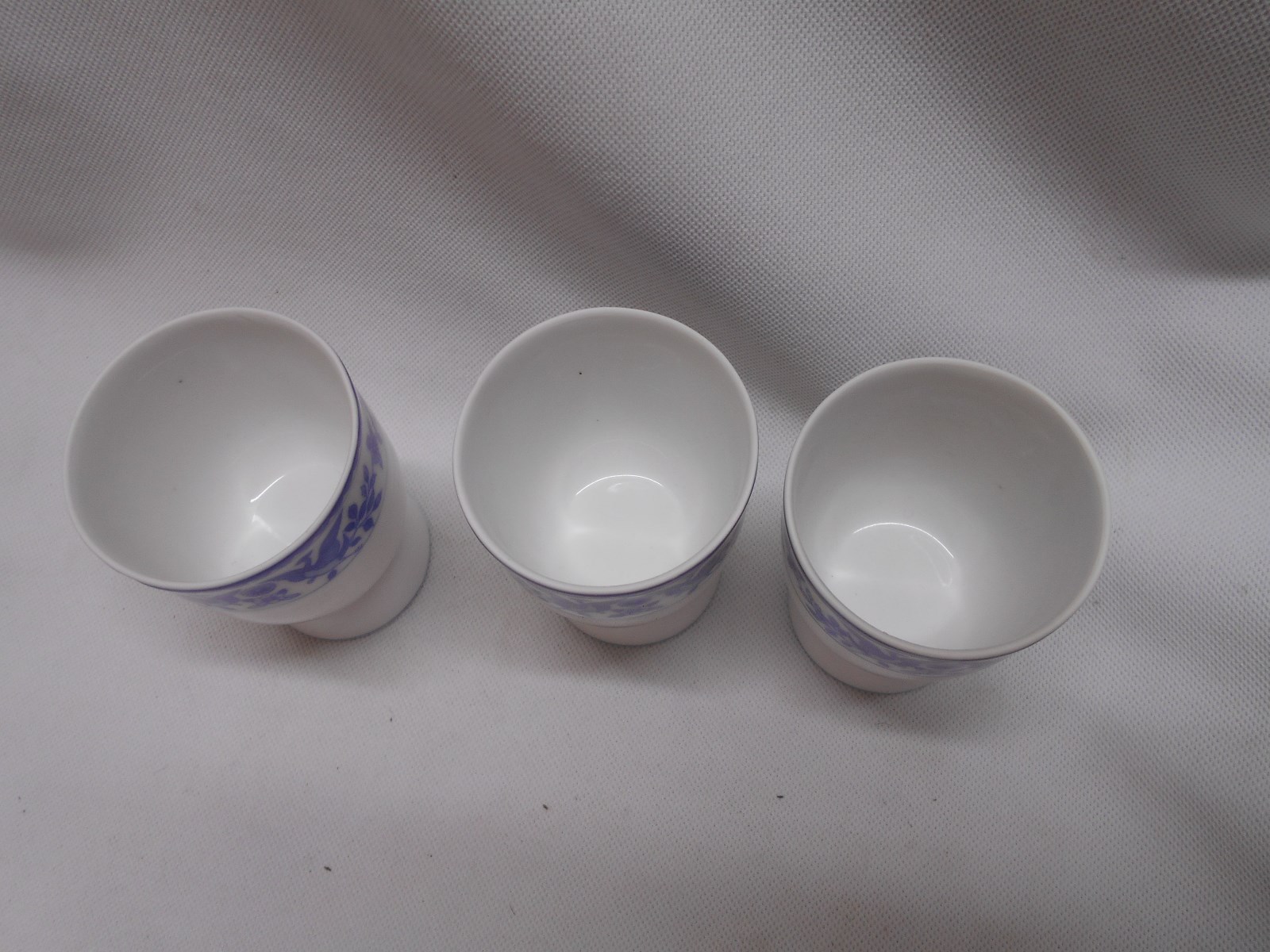 3 vintage blue & white Royal Sometuke Nippon egg cups