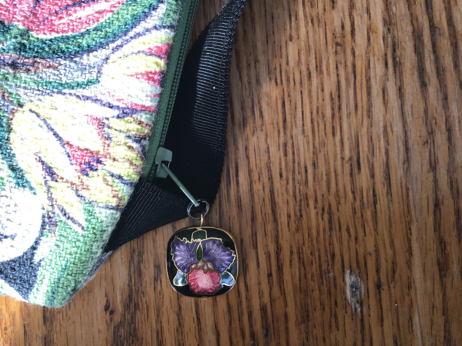 VINTAGE BARKCLOTH PURSE - TROPICAL SCENE