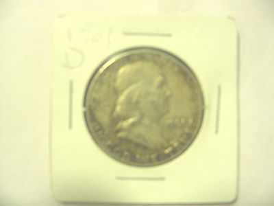 1961 D FRANKLIN HALF DOLLAR COIN  SILVER FLIPPED
