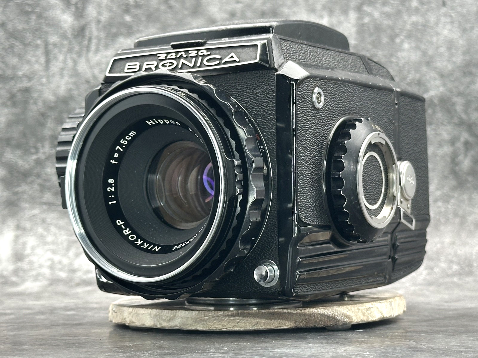 Near MINT] ZENZA BRONICA S2 Late Model Black Nikkor-P 75mm f2.8