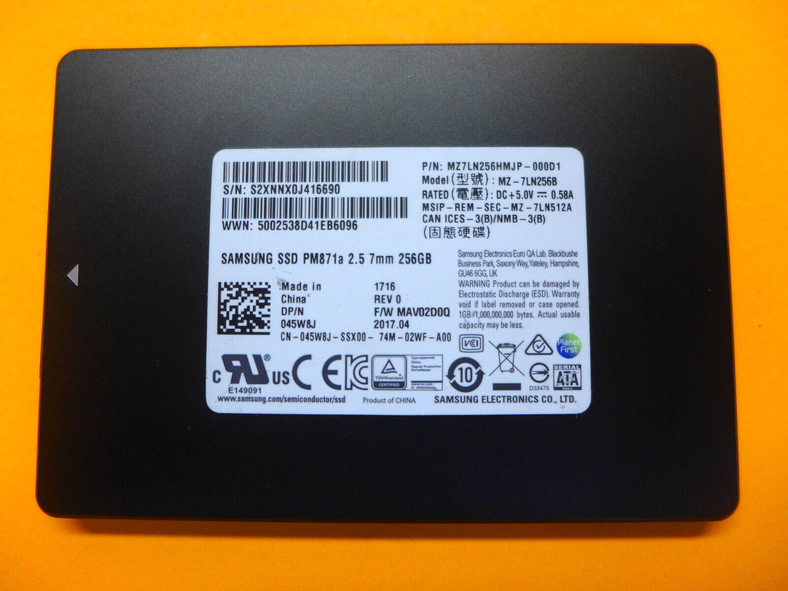 Samsung PM871a 256GB 2.5