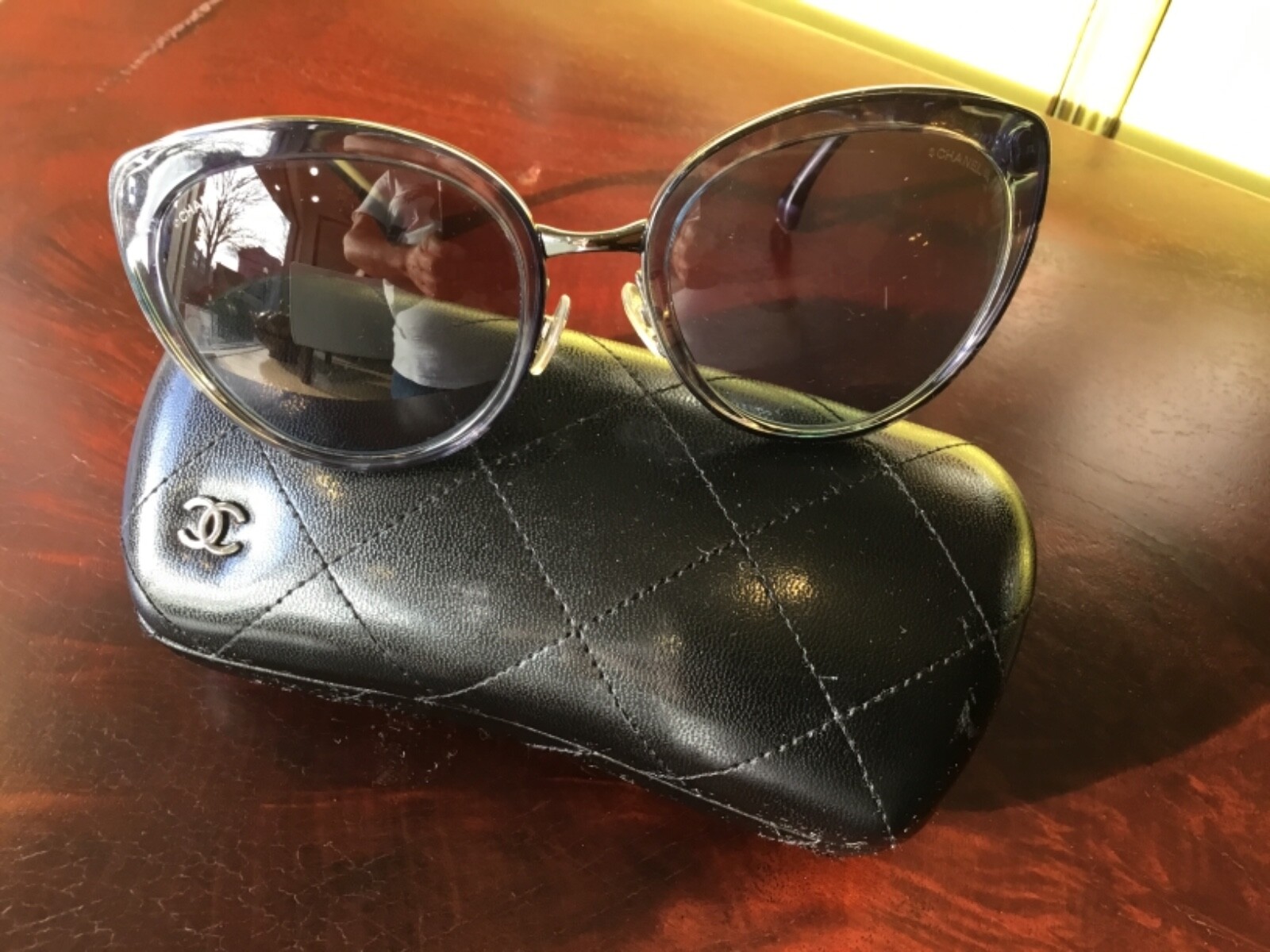 SIGNED NUMBERED CHANEL #4208 OCCHIALI DA SOLE BLUE SUNGLASSES \u0026 CASE NO RES  | eBay