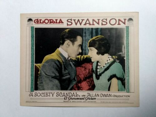 A SOCIETY SCANDAL 1924 ALLAN DWAN PARAMOUNT GLORIA SWANSON VINTAGE LOBBY CARD