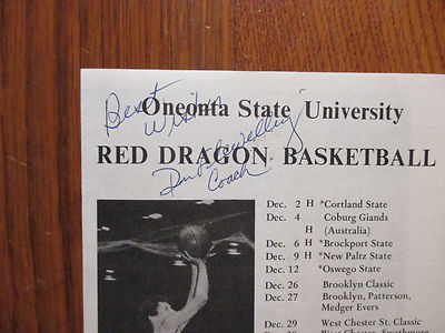 1975-76 Oneonta State Mens Basketball Program(Signed by DON FLEWELLING/MATT FAY)
