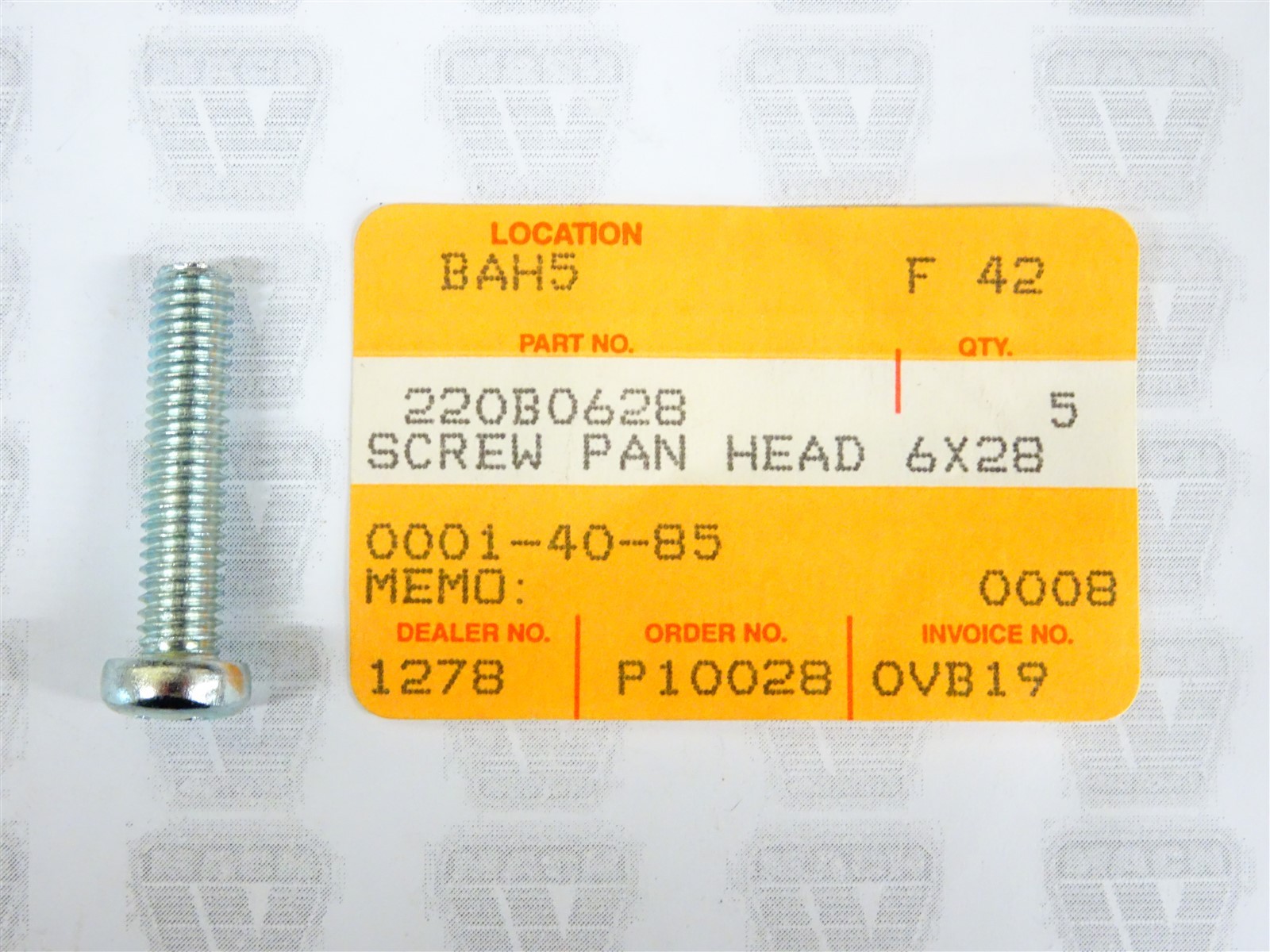 Kawasaki NOS NEW 220B0628 Pan Head Screw 6x28 Z1 W1 W2 S1 S2
