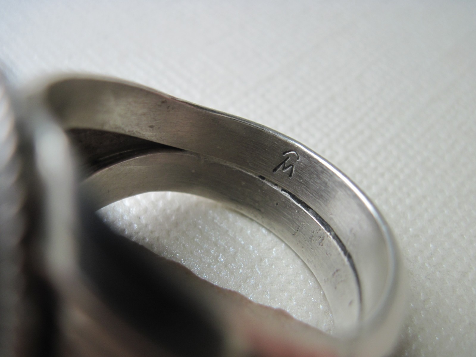 Vintage Navajo Denim Lapis & Sterling Silver Gentleman's Ring ~ Size 11.75