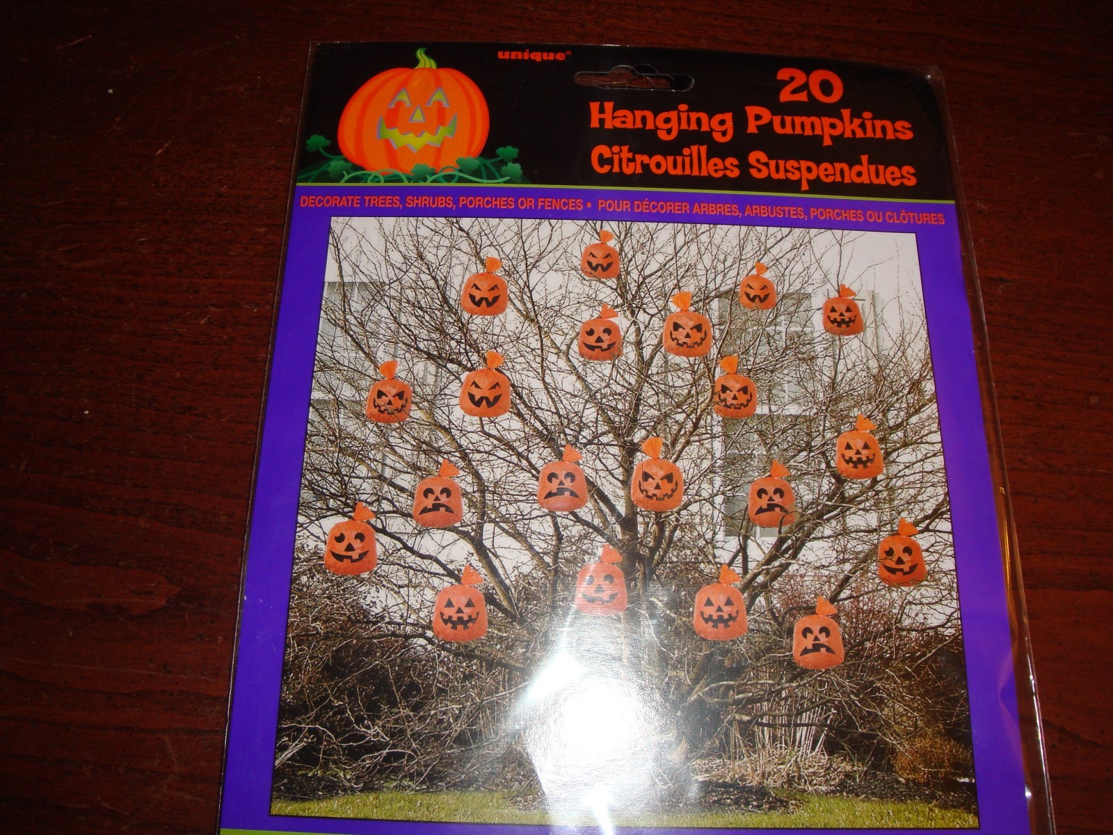 NEW package of 20 HANGING PUMPKIN BAGS black twist ties