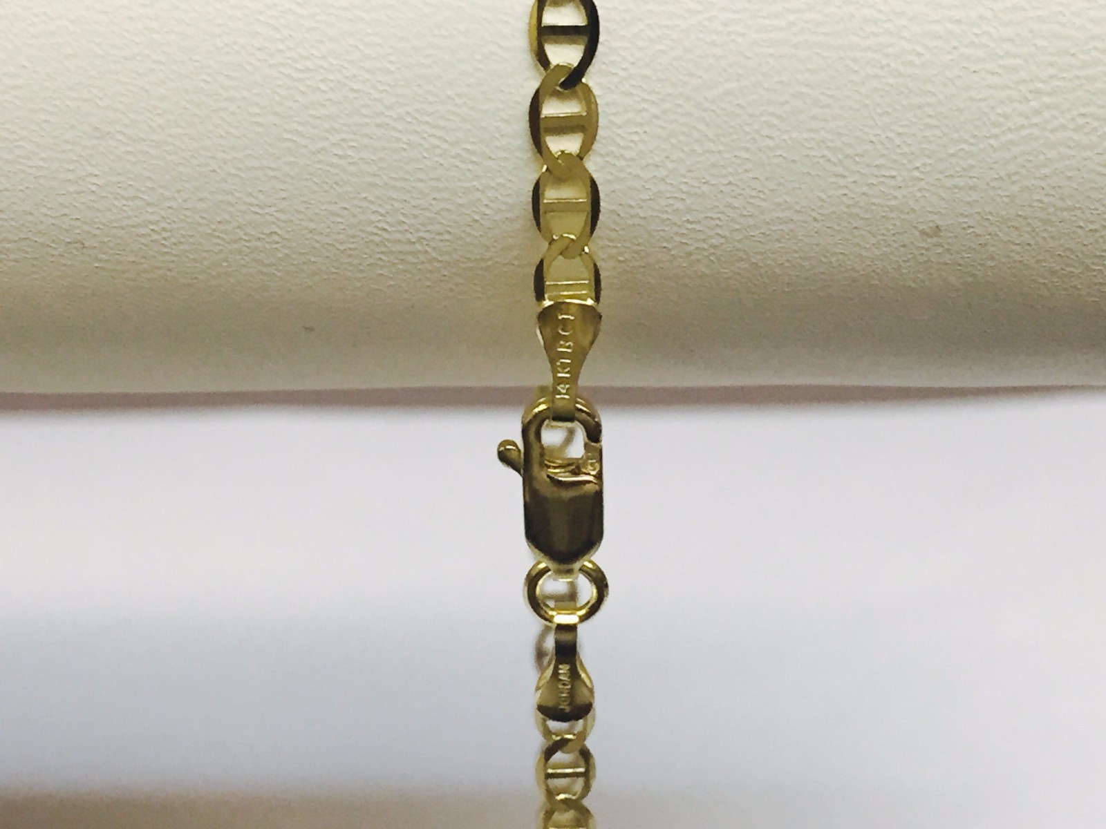 Pre-owned R C I 10kt Solid Yellow Gold Anchor Mariner Link Chain/necklace 3.2 Mm 22" 4 Grams In No Stone