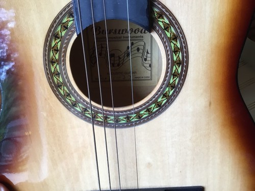 BURSWOOD BEGINNERS GUITAR JF-30S & INSTRUCTION BOOK NEEDS STRINGS