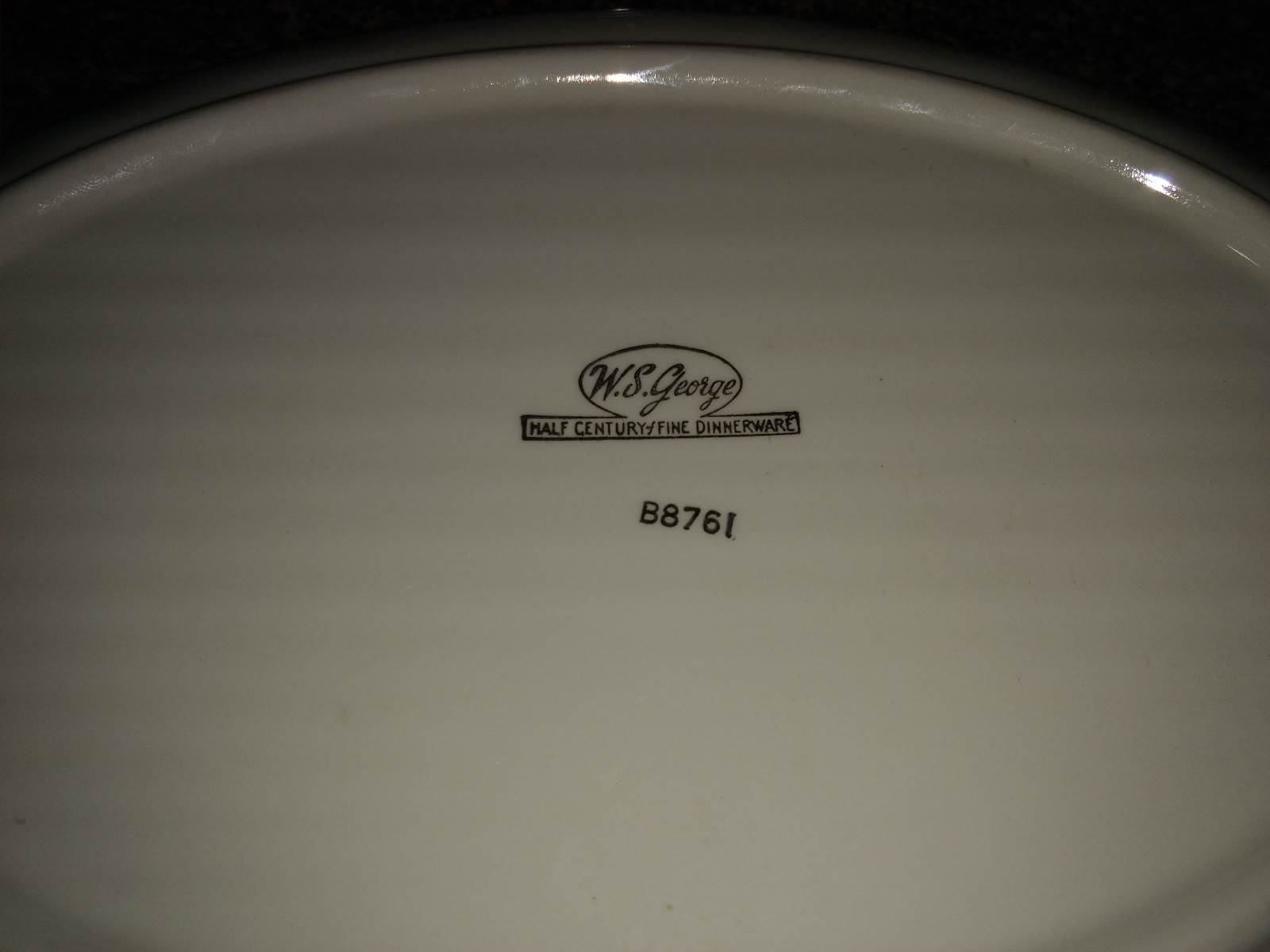 Vintage W.S. George Potteries Platter w/Gold & Pink Caladium