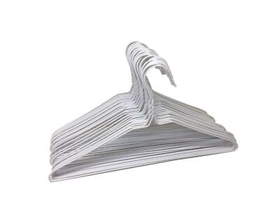 Pack of 30 Wire Hangers Steel Metal Drip Dry Coat Clothes Hangers with Plasti...