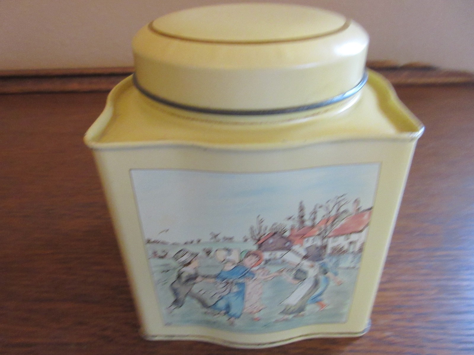 Vintage Daher Tin Container England Children Playing Kate Greenaway Collection