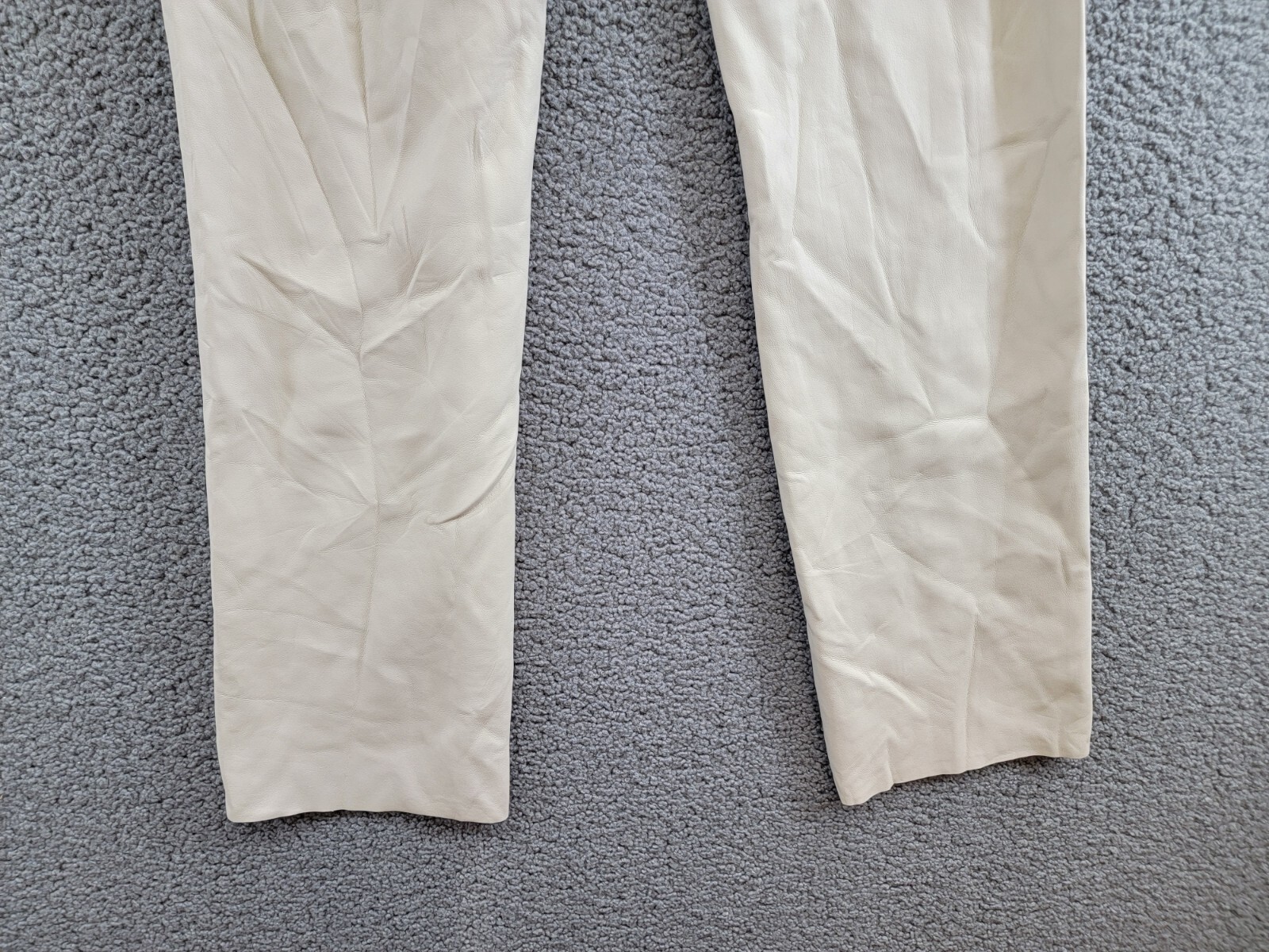 Steve Madden Loren High-Rise Faux-Leather Pants Women's 28 Bone Button Zipped - Picture 14 of 18