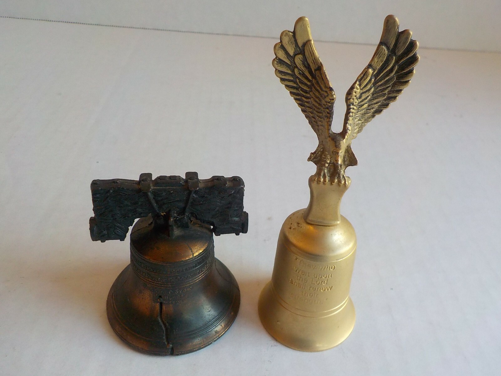 Small Bronzed Liberty Bell plus American Eagle Isaiah 40:31 Bell