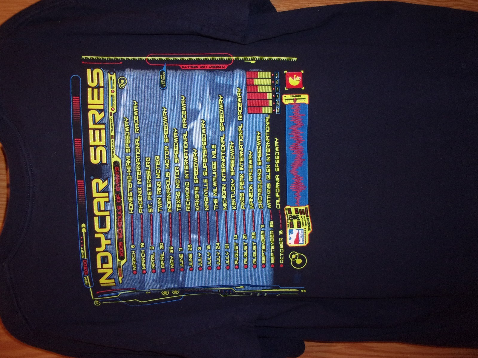 05 Indy Car black graphic XL t shirt