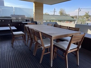 Outdoor dining setting, table 10 chairs with cushions | Outdoor Dining