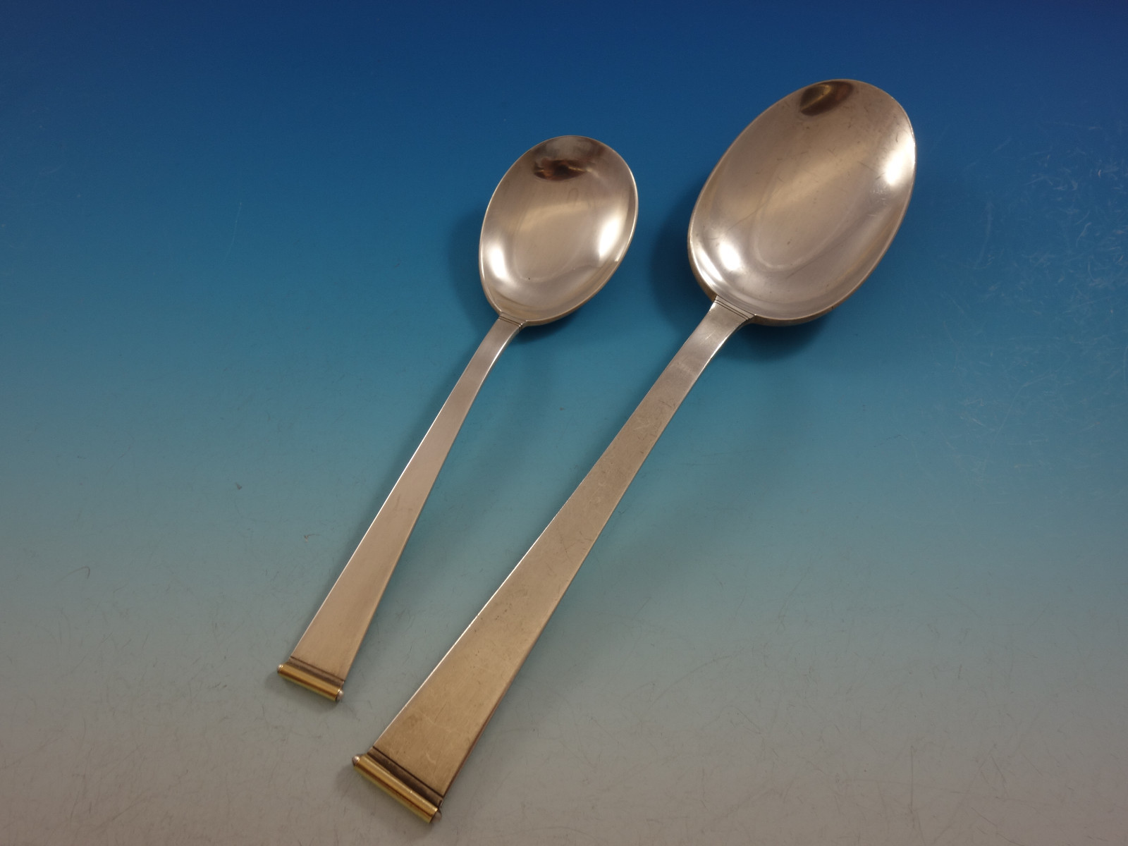 Gold Tip by Gorham Sterling Silver Flatware Set Service 92 pc Mid