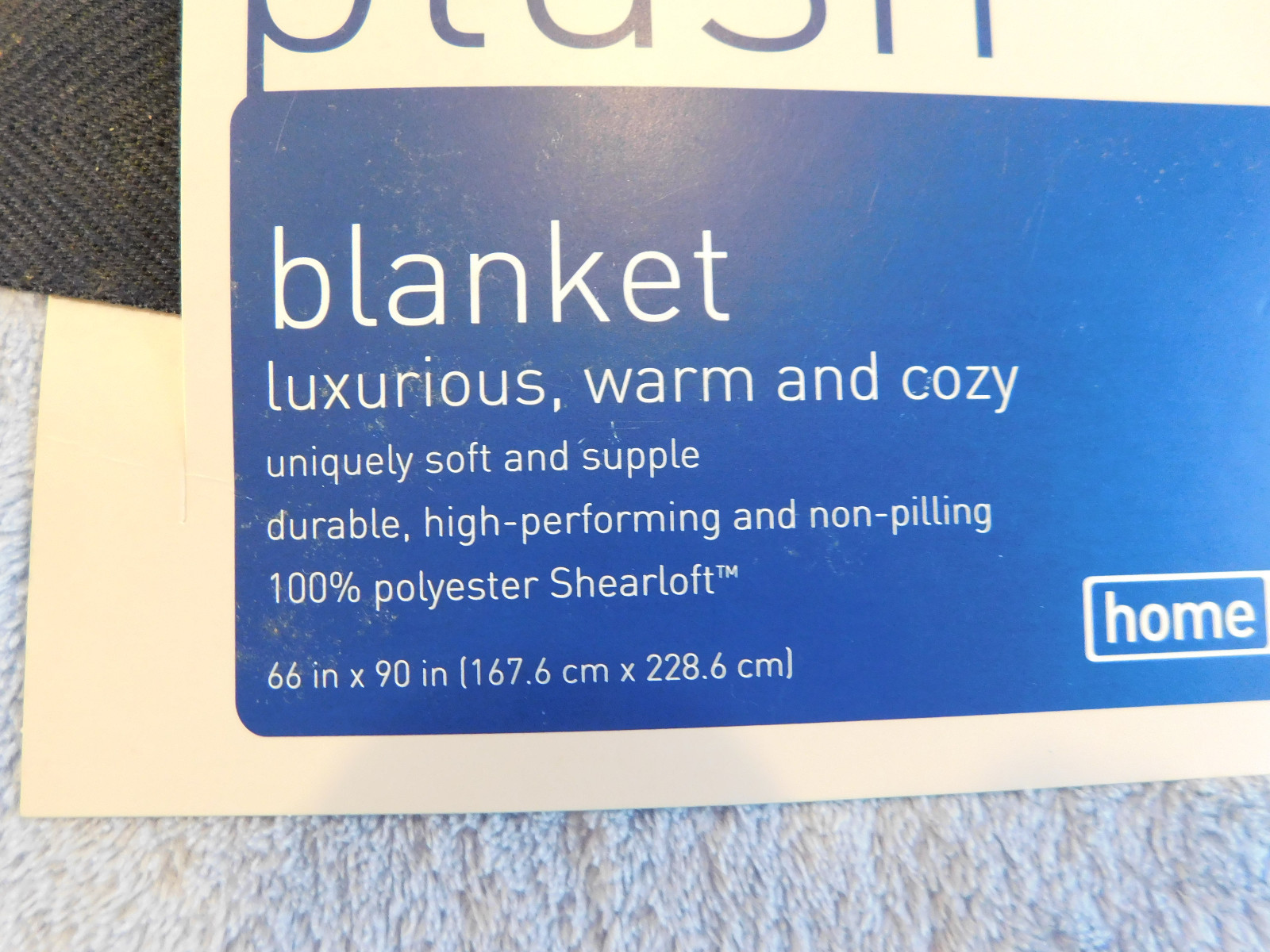 New Home Micro Plush twin blanket 66 x 90 inches Blue